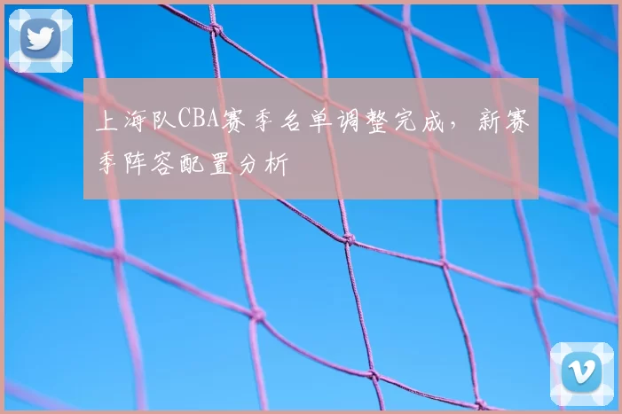 上海队CBA赛季名单调整完成,新赛季阵容配置分析