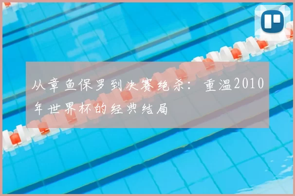 从章鱼保罗到决赛绝杀:重温2010年世界杯的经典结局